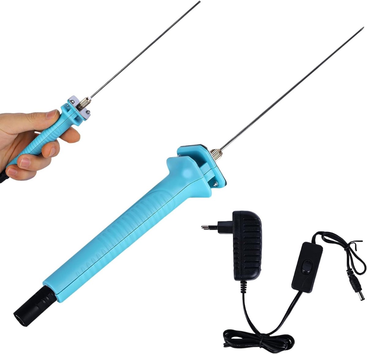 QUOVO® Elektrische schuimsnijder 15 cm - Warmdraadsnijmachine voor precisie snijden - Blauw - 15cm x 15cm x 15cm