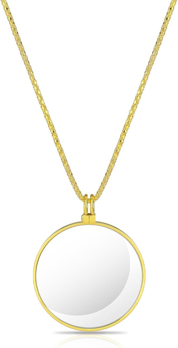 Vergrootglas - 5x Metalen Loep Met Ketting, Hanger, Lens, Gouden Mini-Halsketting, Monocle Voor Het Lezen Van Boeken