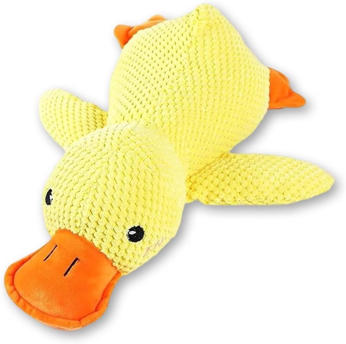 Eend hond - onverwoestbaar knuffeldier voor honden, pluche speelgoed voor kleine en grote hondenrassen, anti-stress-eend met hondenveilig design (geel)