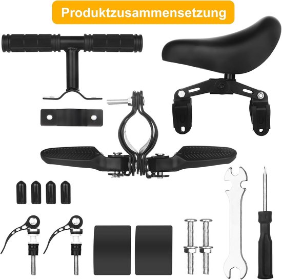 Bobypet - Fietsstoeltje - Fietsstoeltje junior - met voetsteunen en handgrepen - ergonomisch design - veilig en comfortabel - geschikt voor MTB stadsfietsen en fietsen - zwart van bobypet — afbeelding 5