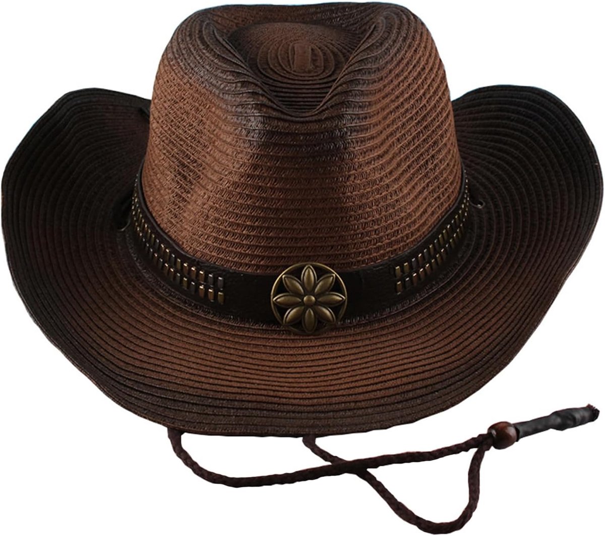 Cowboy strohoeden, klassieke vilten westerse stijl hoed en cowgirl hoed met gesp dames en heren