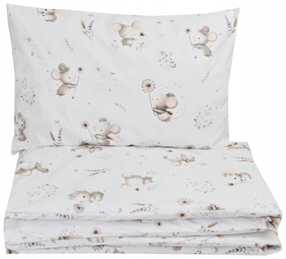 Merkloze Kinderbedikant dekbedset 120x90 cm, 100% Katoen