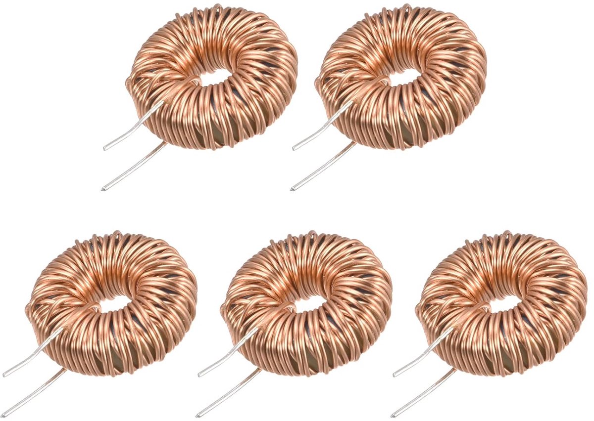 Sourcing map 5 stuks ringkern inductie koperen spoel magnetische inductie 330uH 5A voor doe-het-zelf printplaat