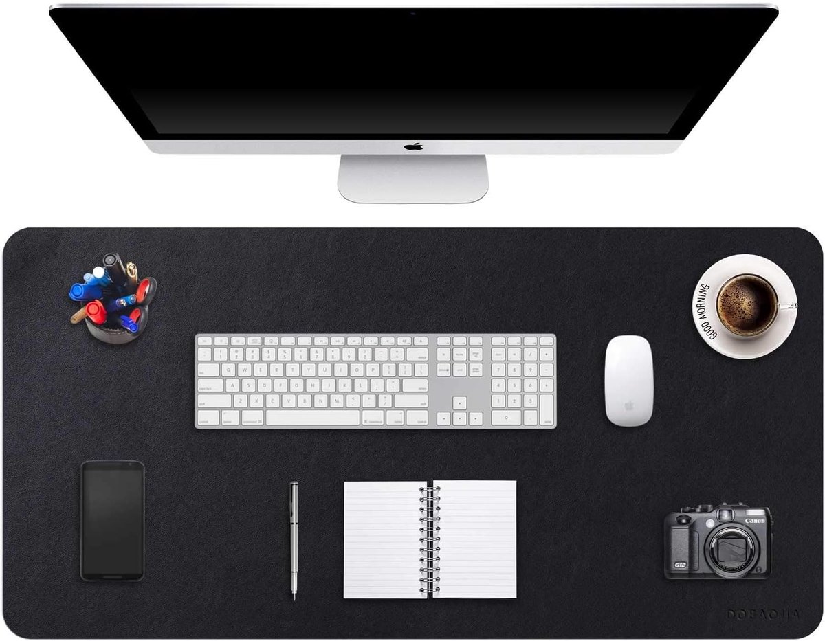 Bureauonderlegger, XXXXL, bureaumat, bureaubescherming, schrijfblok, voor laptop/toetsenbord/muis, PU-leer, waterdicht + suède, antislip, 120 x 60 cm