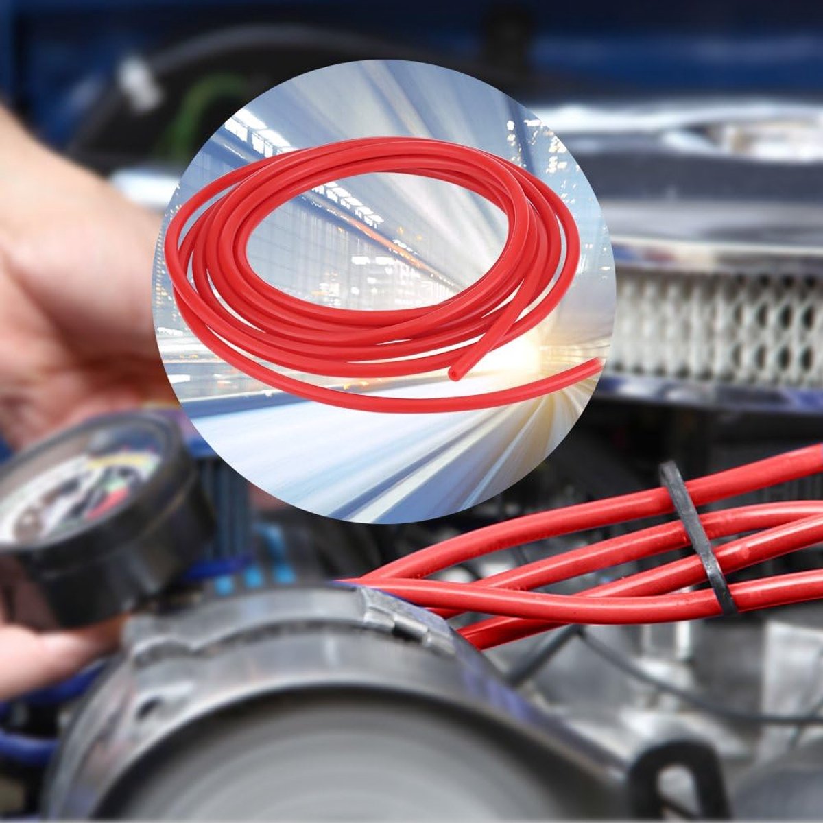 Vacuümslang van silicone, 5 meter, 4 mm, universeel, voor in de auto, voor pompen, turbo-vacuüm-armaturen of inlaat/uitlaat, rood