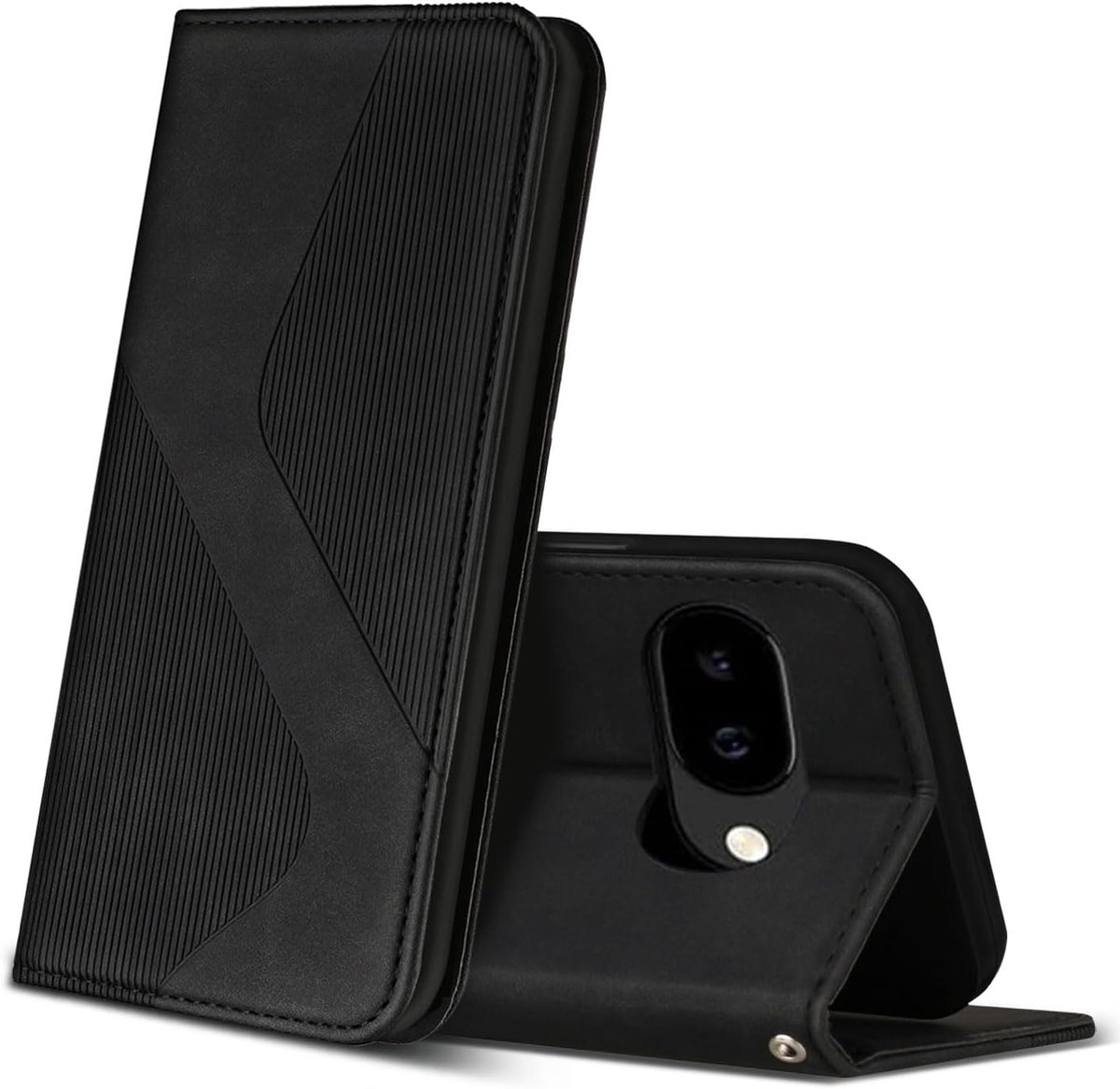 Hoesje voor Google Pixel 9a, PU Kunstleer Bookcase Telefoonhoesjes met [Kaartsleuven] [Stand], Flip Case Beschermhoesje voor Google 9a (Zwart)