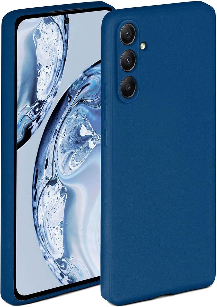 Soft Case voor Samsung Galaxy A54 5G, siliconen hoes met camerabescherming, siliconen hoes met verhoogde bescherming voor het display, backcover beschermhoes, zachte telefoonhoes, blauw