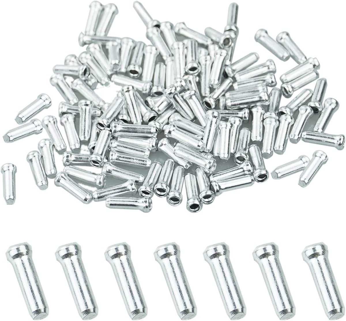 150 Stks Fiets Kabel Eindkappen, Aluminiumlegering Brake End Cover Kabel Tips Crimps voor Mountainbike Racefiets