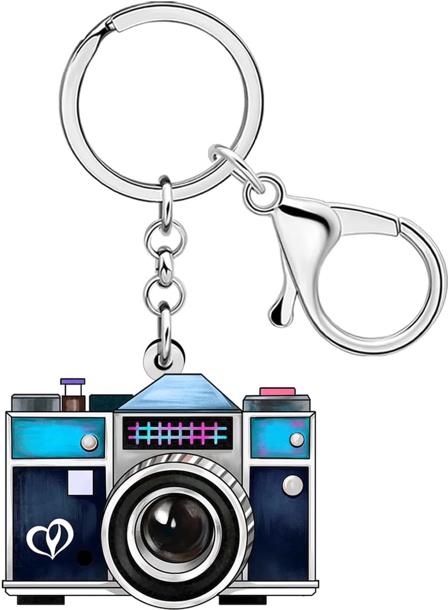 Acryl Vintage 80s 90s Camera Sleutelhanger Sleutelhanger Fotografie Liefhebbers Geschenken Voor Vrouwen Meisjes Autosleutels Portemonnee Accessoires