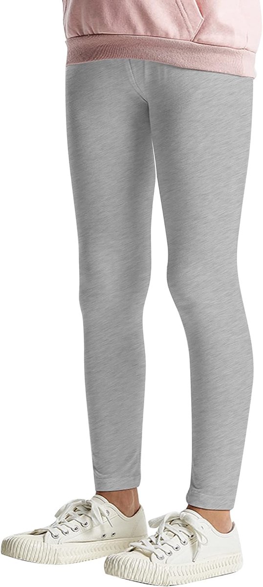 Leggings Basic effen kleur meisjes dansbroek baby legging fitness broek katoen 2708, 1 stuk grijs, 164