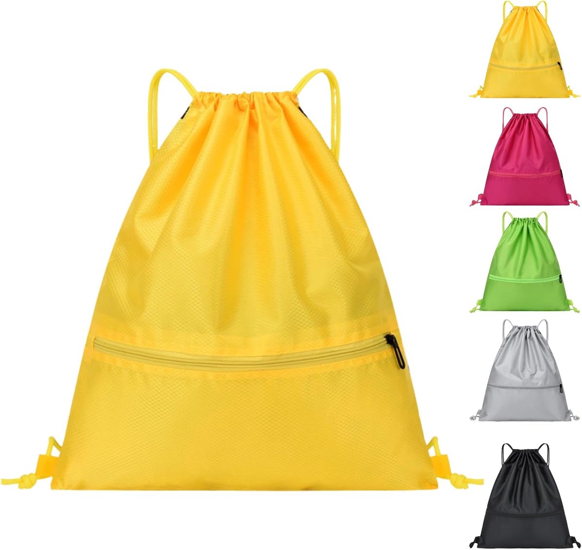 Rugzak met trekkoord en voorvak waterdichte Oxford-doek, lichtgewicht gymzak voor sport en reizen