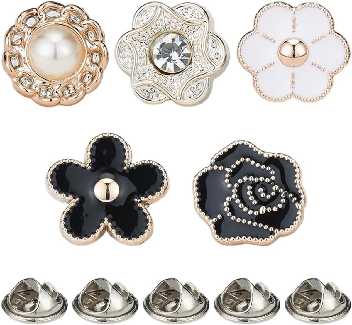 Knopen, cover-up veiligheid onzichtbare knoppen kleine bloemvormige anti-blootstelling vaste broches decoratieve cover knop set voor tassen, T-shirts, alle kleding