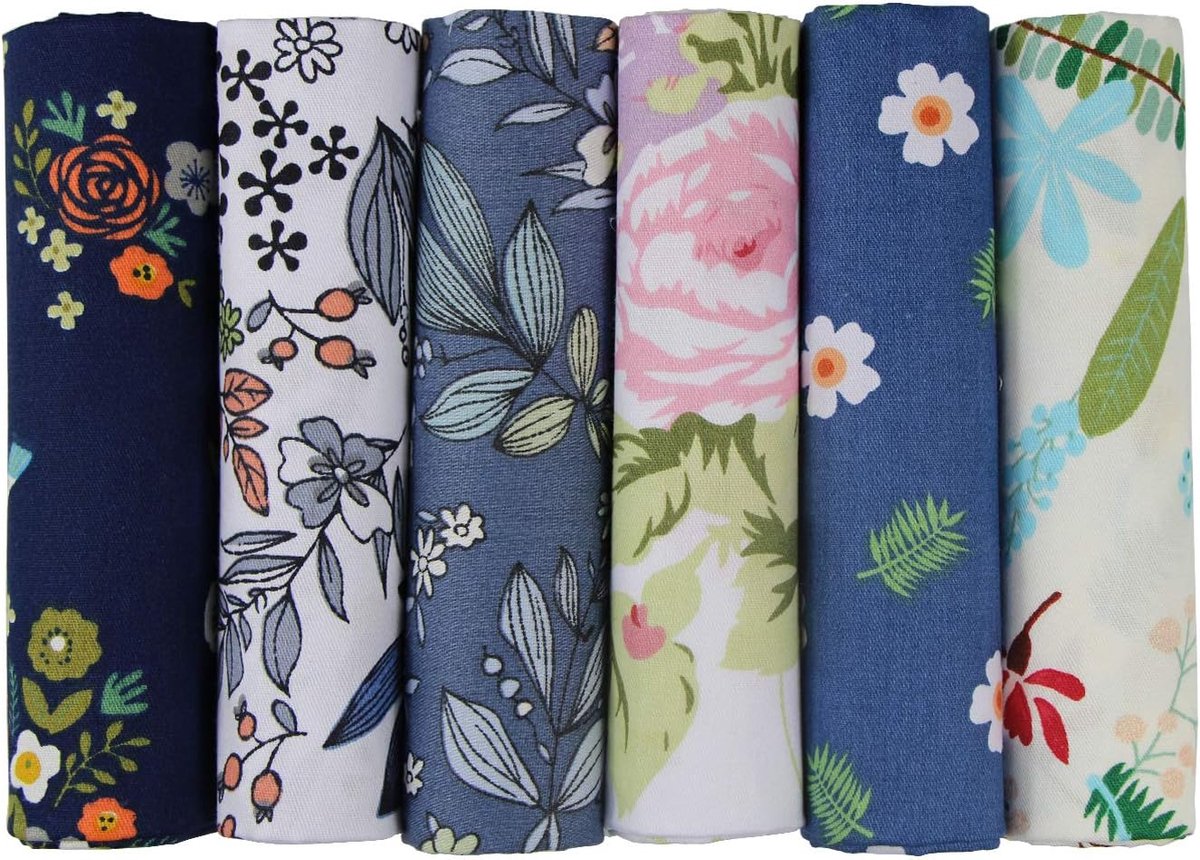 Stof Katoen 50 cm x 50 cm Katoenen Stof Patchwork Pakket, Modieus Patroon Decoratieve Katoen Doek voor Naaien, Quilten, Kleding maken, Craft, Decoratie, Handwerk (U-B905)
