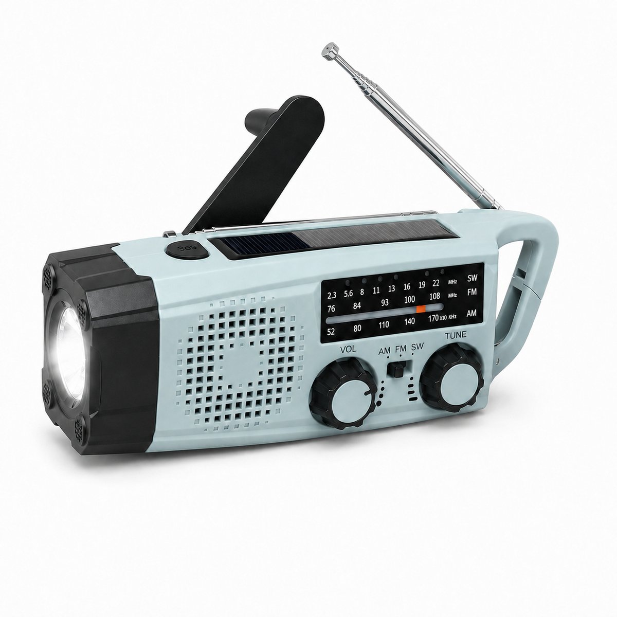 VHV Noodradio - Solar Opwindbaar - Draagbare Radio met Bluetooth - Noodpakket - Voor Noodsituaties & Kamperen