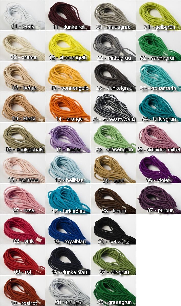 10 m elastisch koord 3 mm, keuze uit 37 kleuren elastisch koord elastisch koord