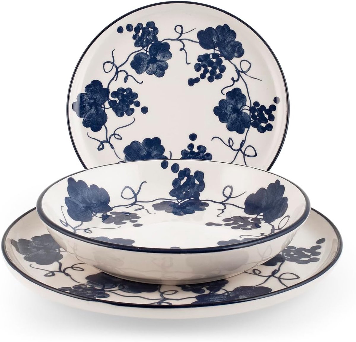 Tafelservies van aardewerk, 18-delig, serie Nordic Provence, elegante en robuuste borden voor 6 personen, modern design met mat oppervlak, vaatwasmachinebestendig