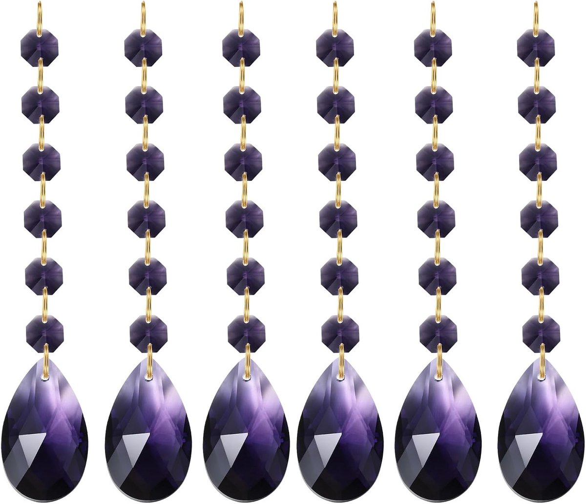 Traanvormige kristallen kroonluchter hangers kralen, 6 stuks 160 mm lengte 38 mm kroonluchter prisma's onderdelen ornamenten hangende kralen voor doe-het-zelf kunst ambachten decoratie,