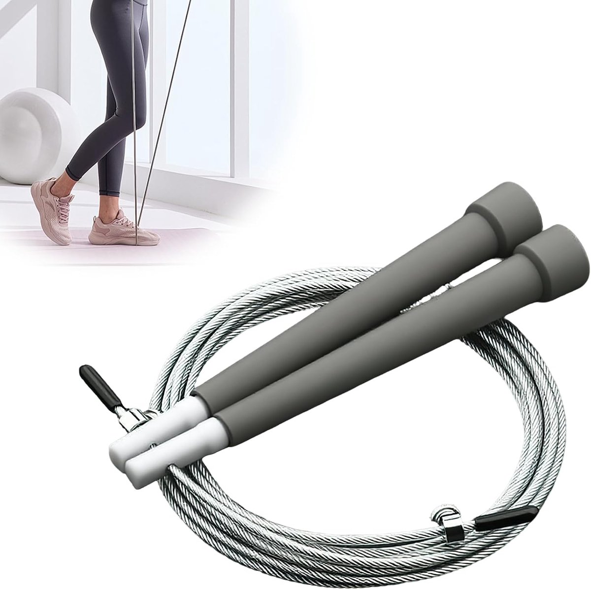 Rope Verstelbaar met huidvriendelijke handgrepen, 300 cm lengte instelbaar touw, antislip springtouw, voor volwassenen, fitness, boksen en MMA
