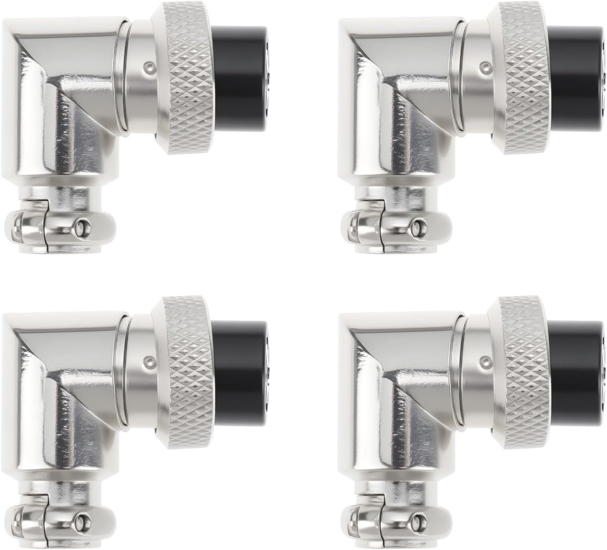 Lord of the Tools 4x 6-Pin 90° Microphone Right Angle Coupling Plug for CB Radio Ham Radio Microphone