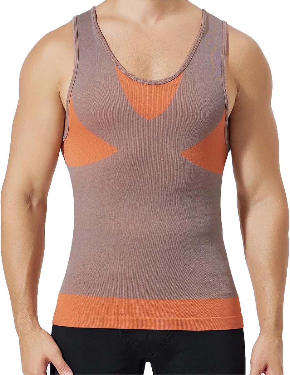 Tanktop voor heren, shapewear, compressieshirts, slank herenonderhemd, buikspier-tanktop, trainings-buikspier-oefentanktop