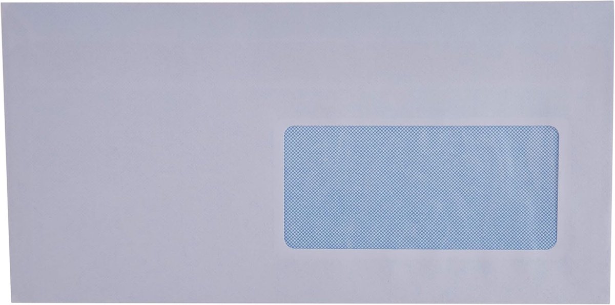 513 enveloppen, DL, 110 x 220 mm, wit met venster