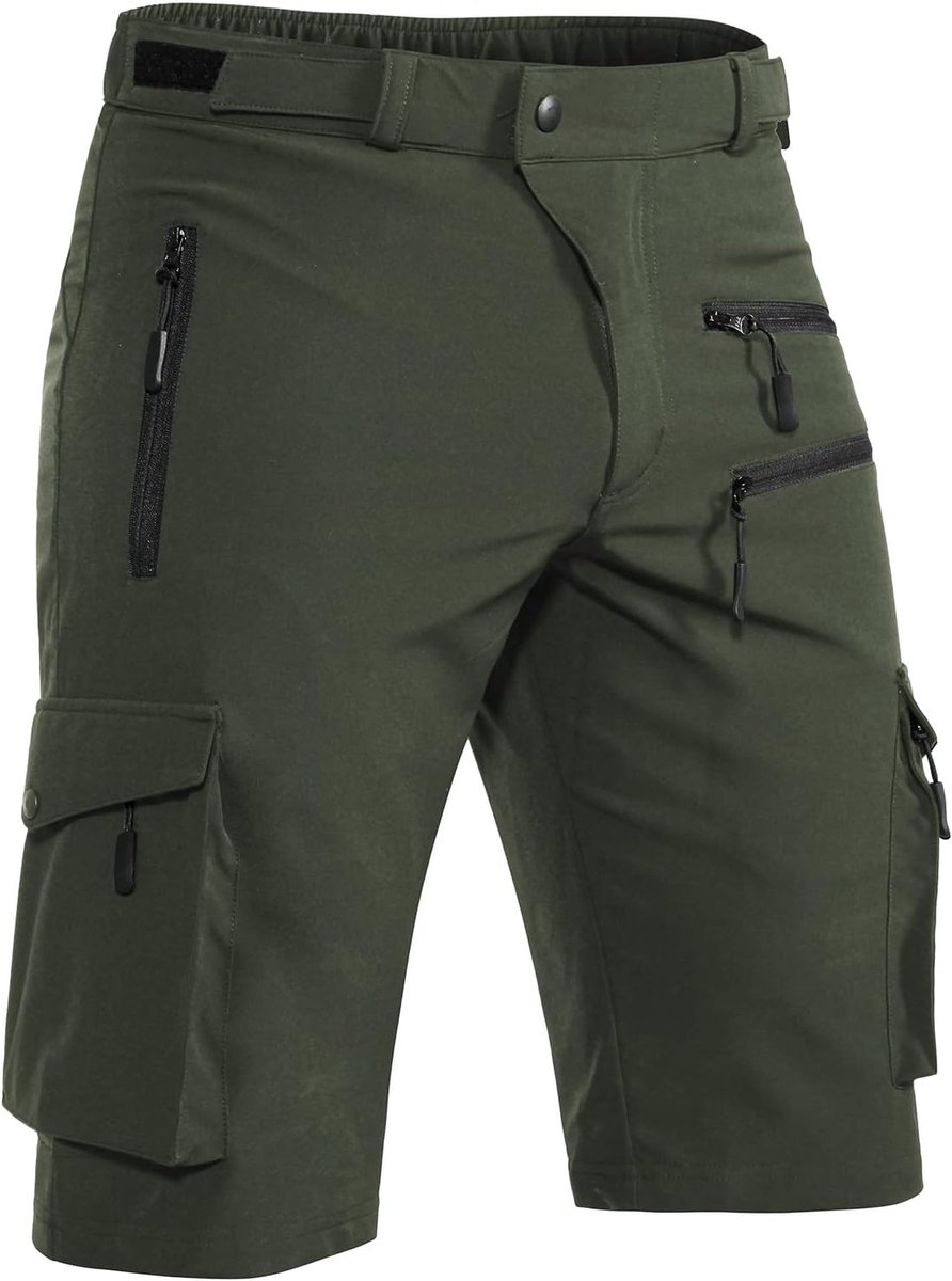 Korte Broek Heren, Zomer Lichtgewicht Sneldrogend met 5 Zakken Cargo Bermuda Wandelbroek Sport Chino Trekking Outdoor MTB Broek Heren Kort Ademend Stretch