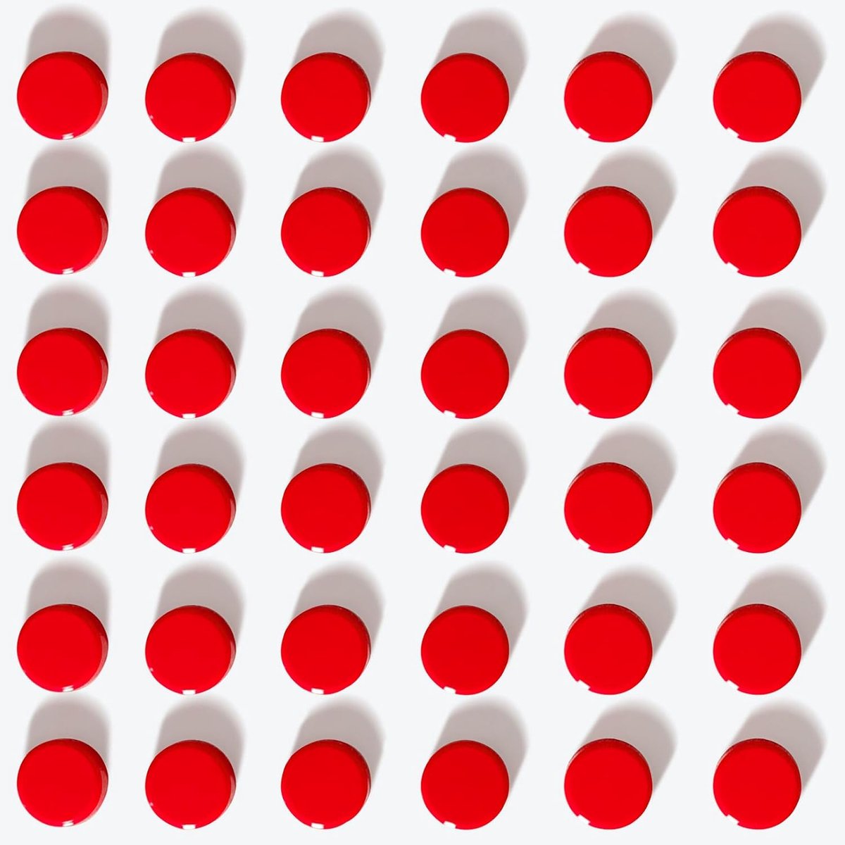Magneten voor magneetbord, 40 stuks, koelkastmagneten, sterk, kleine whiteboardmagneten, rond, magneten voor bord, prikbord, koelkast, magneetwand, kantoor, thuis en school (rood)