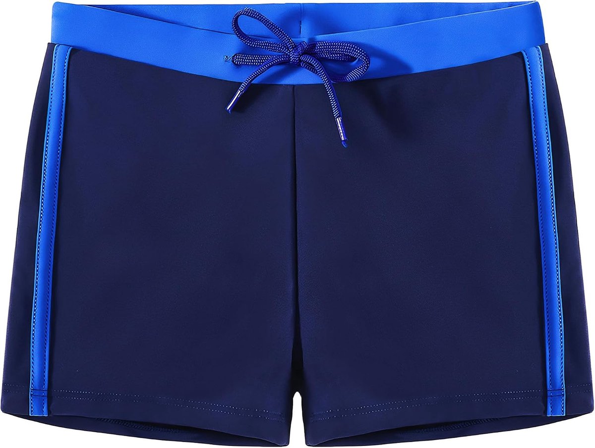 Zwembroek Jongens Korte Zwemshort met Voering Zwemshort Verstelbaar Koord Zwemkleding Strakzittende Sneldrogende Zwemkleding voor Tieners 7-14 jaar, Maat 128-164