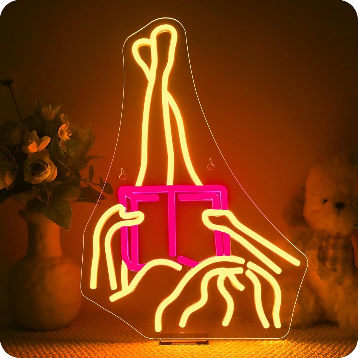 Girl Reading Book Neon bord warm wit neon bord voor muur decor neonlicht belettering led-borden licht, neon sign geschenken voor slaapkamer, nachtkastje, woonkamer wanddecoratie