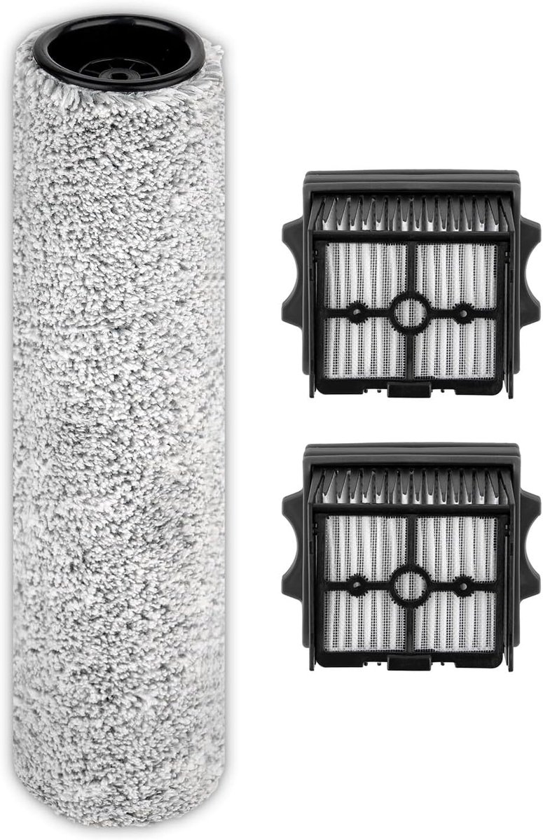 (3 stuks) Floor One S9 Artist Pro borstelrollen en HEPA-filters voor Tineco Floor One S9 Artist Pro/Stretch S6/Switch 6 nat-droogzuiger (zonder handgreep), 1 borstelrol, 2 HEPA-filters