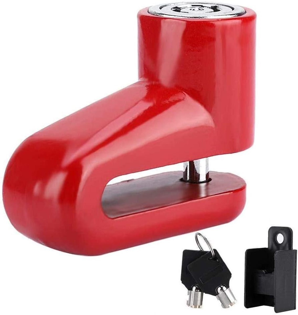 2 stuks Bicyclelock Fietsschijfvergrendeling Anti-diefstal Motorfiets Mountainbike Framesleutel Anti-diefstal Beveiliging Universeel (rood)
