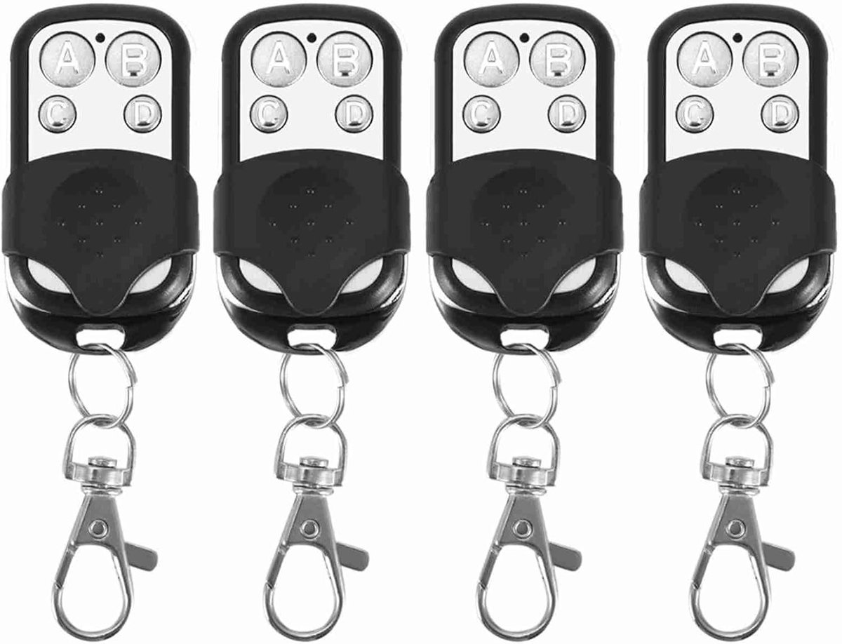 4 Stuk Garagedeur Afstandsbediening Universele, Garagedeur Afstandsbediening Elektrische Radiografische Afstandsbediening 4-kanaals 4-knops Sleutelhanger Anti-diefstal Apparaat voor Huishoudelijke App