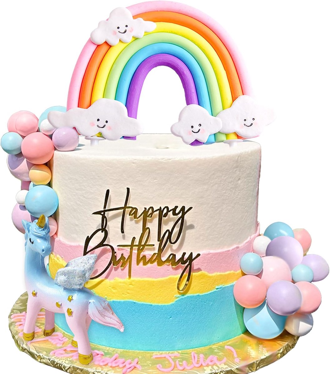 Pony Eenhoorn taartdecoratie pony verjaardagsdecoratie regenboog | Pony Eenhoorn taartdecoratie pony verjaardagsdecoratie regenboog taartdecoratie eenhoorn feestfavorieten regenboog