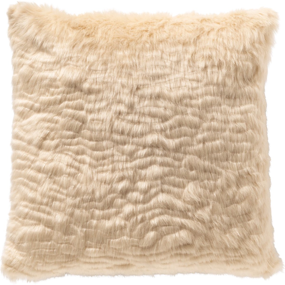 Dutch Decor BENJA - sierkussen 45x45 cm - imitatiebont - Bleached Sand - beige - Inclusief binnenkussen - Luxe kussens voor woonkamer & bank
