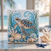 Casalora® Kit de Peinture Diamant 3D DIY Perle de l'Océan – Tortue de mer – Kit de Peinture Diamant avec Cadre – Loisir Créatif pour Adultes & Débutants – Cadeau de Décoration Murale
