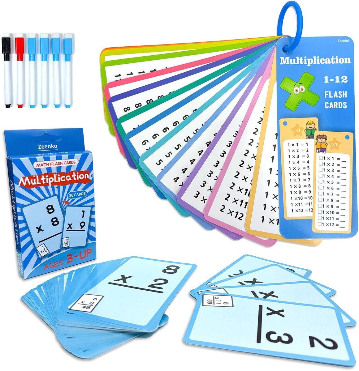 SolidKeus - Leerkaarten Vermenigvuldigingstabel 1x1 voor Kinderen