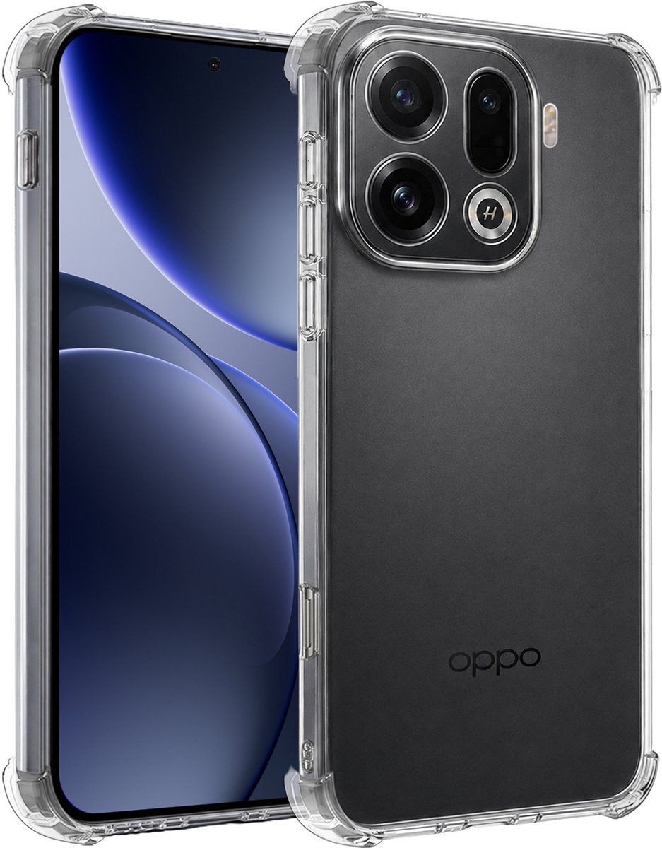 Hoesje - Geschikt voor OPPO Find X9 Pro - Sterk & Shockproof - Siliconen Shock Case - Hoes Cover - Telefoonhoes - Transparant