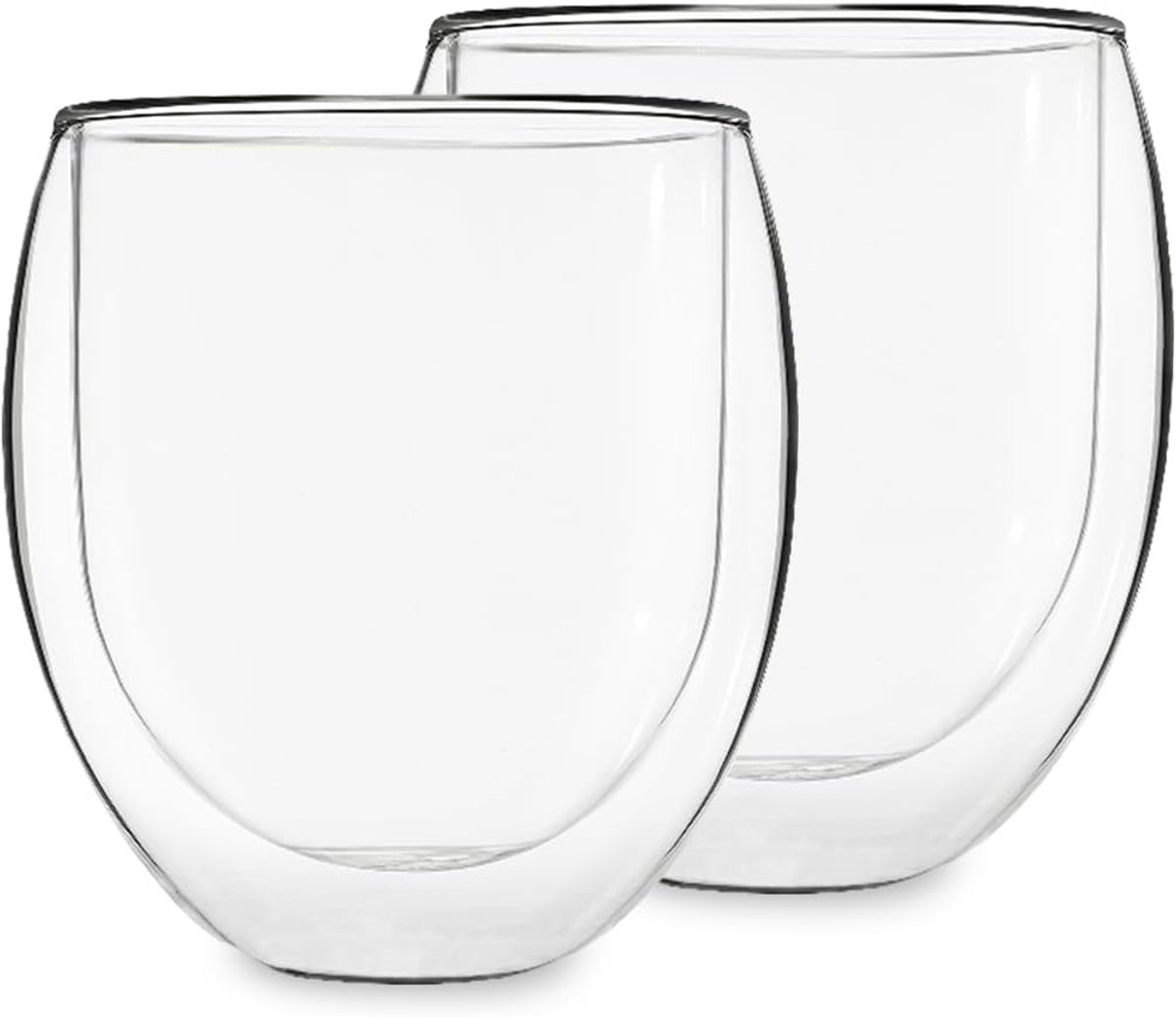 2x Theekop van glas dubbelwandig, Theeglazen, 400ml dubbelwandige theeglazen, Theeglas vaatwasserbestendig, met zweefeffect