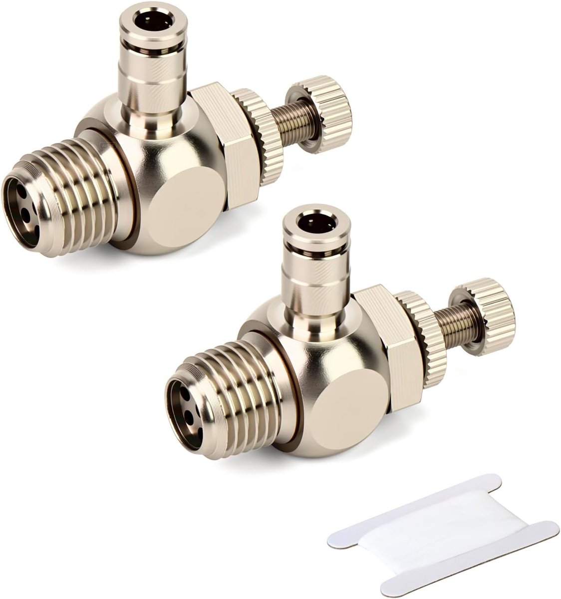 2 stuks SL8-02 luchtregelklep, vernikkeld messing drukkoppeling, 1/4 BSP draad, 8mm buis, verstelbare snelheidsregelaar voor industriële pneumatiek