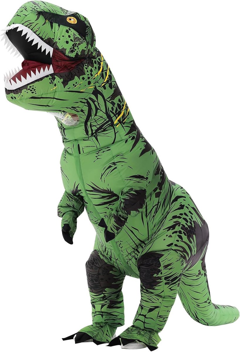 Dinosauruskostuum voor volwassen kinderen, T-Rex dinosauruskostuums grappig Halloween dinosauruskostuum feest cosplay verkleedkleding mannen vrouwen feest