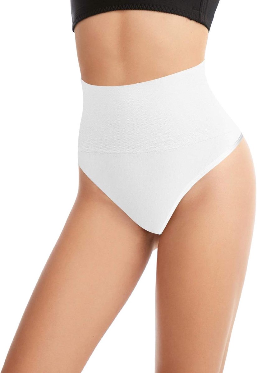 Dames naadloze string met buikje shapewear met Afslankfuncti 3601 Wit L/XL