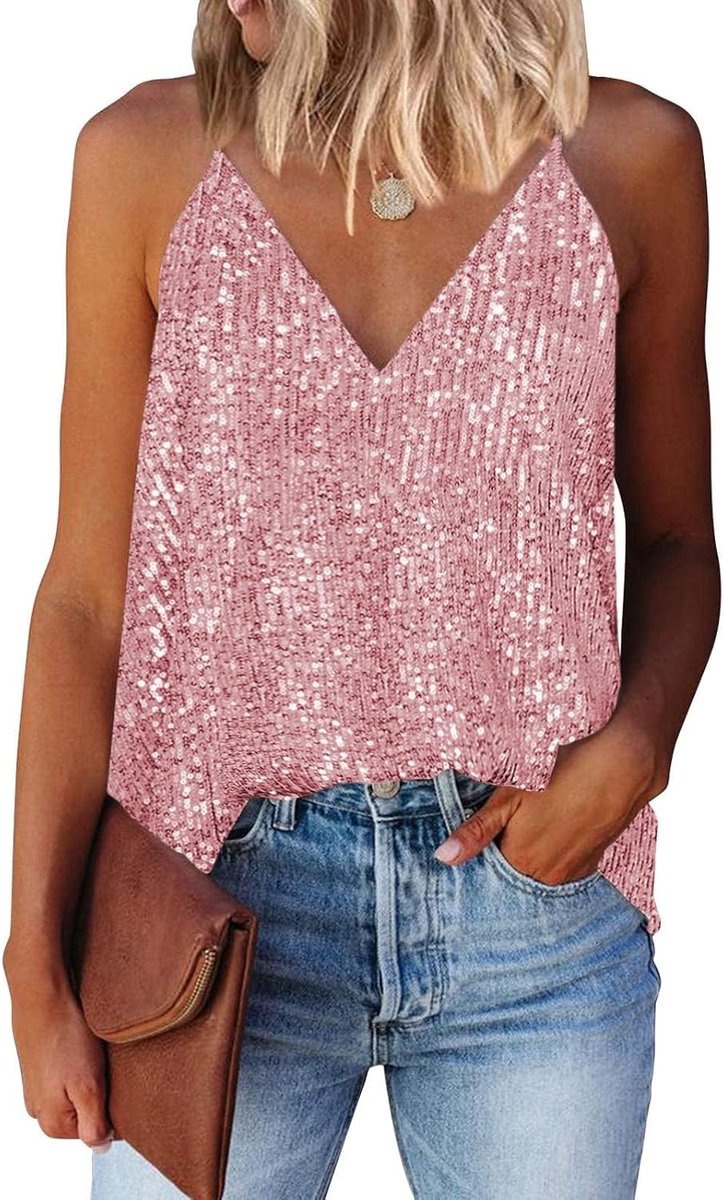 Pailletten mouwloze vesten Shimmer Tops