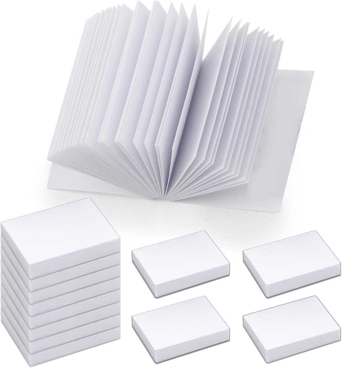 30 stuks blanco miniatuurboeken voor poppenhuizen op schaal 1:12, 1,5 x 2,0 cm miniatuurboeken voor poppenhuizen en kleine opvouwbare witte boeken op schaal 1/12 voor poppenhuisminiaturen