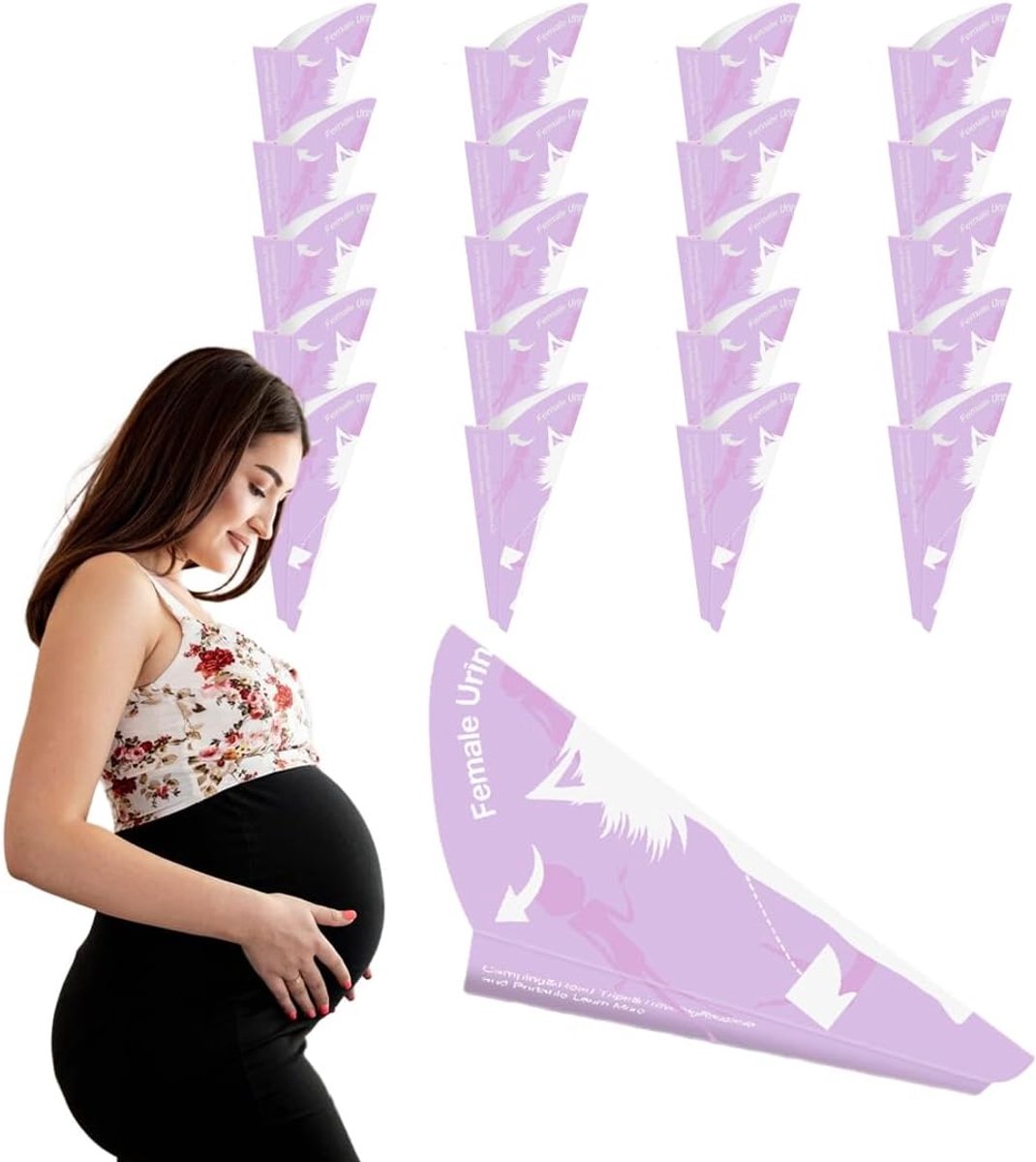 20 stuks pipipi-kegels voor dames VS en reisweg, vrouwelijke pipiloot, draagbaar urinoir voor dames, voor kamperen, reizen en outdoor-activiteiten