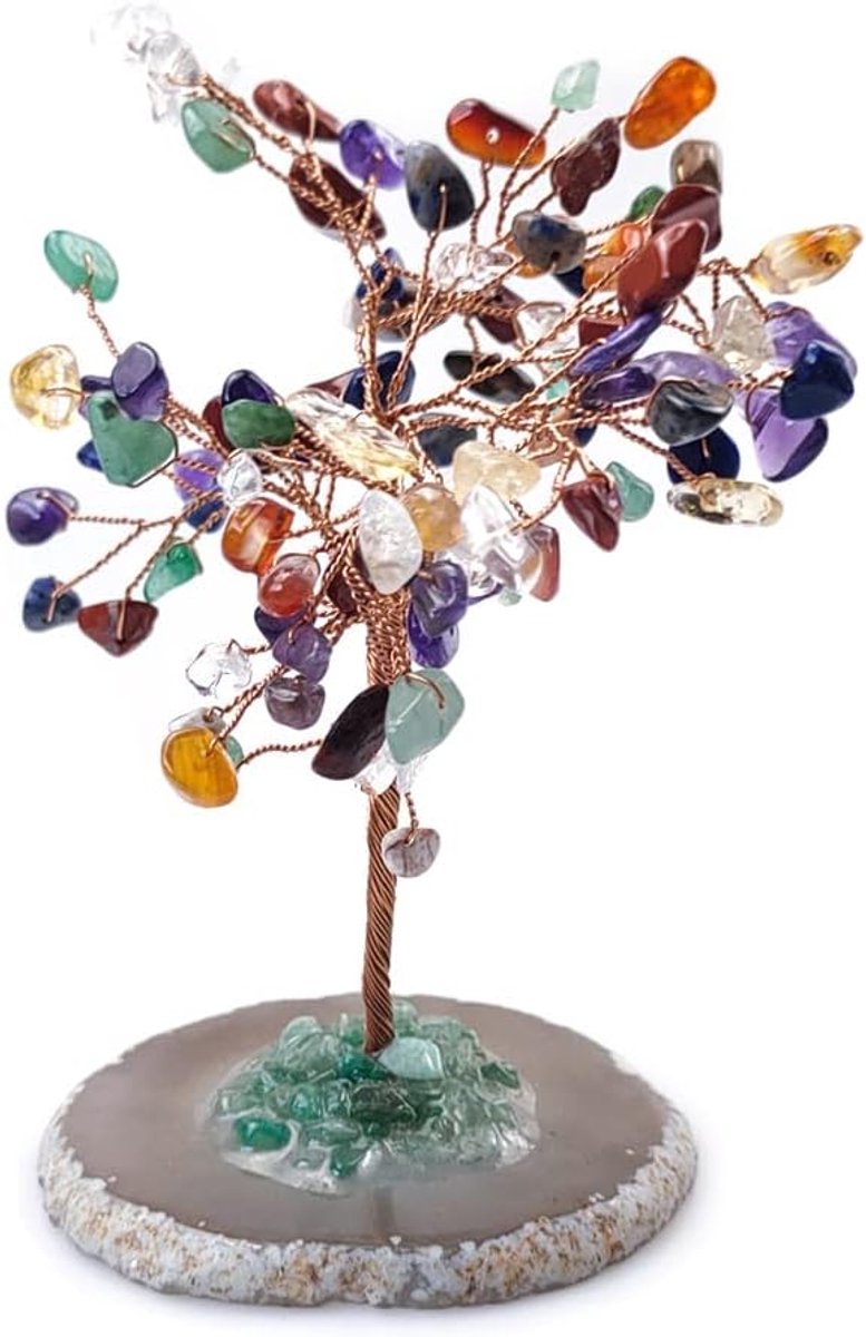 Healing Chakra Edelsteen Boom voor Energy Healing Feng Shui Fortune Good Luck Rijkdom en welvaart-kleurrijk