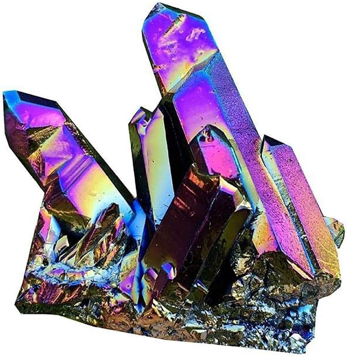 Regenboog Kristal Kwarts Cluster, Natuurlijke Kleurrijke Regenboog Kristal Steen Natuurlijke Rots Kristal Cluster Geode Steen Specimen Huisdecoratie