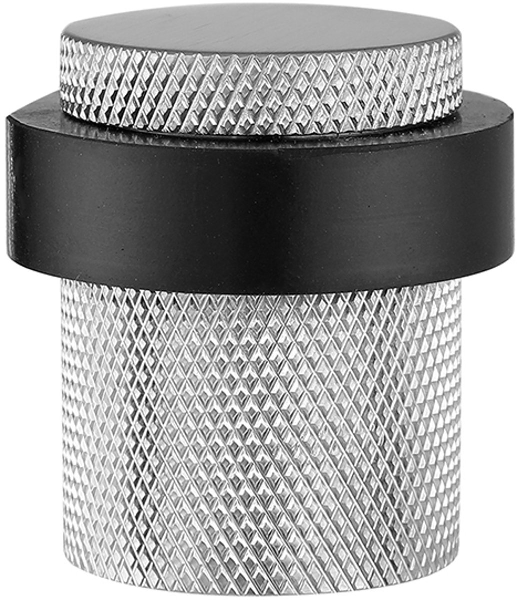 Deurstopper voor vloermontage geribbeld 30x40mm geborsteld RVS
