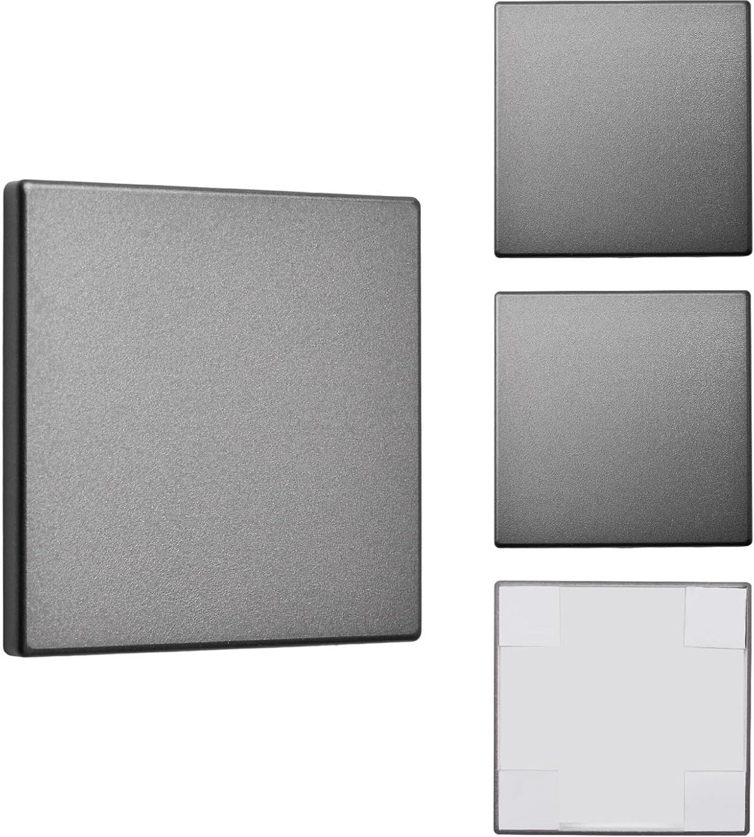 4-dlg. Blank afdekplaat 8,6 cm x 8,6 cm kunststof schroefloze dubbele blanco wandplaat blanco apparaat stopcontact afdekking elektrische afdekkingen voor ongebruikte stopcontacten of