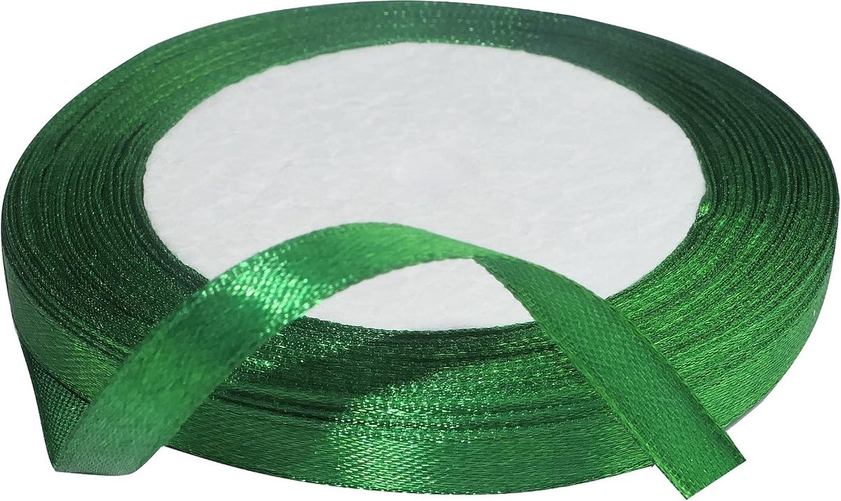 - C50482 - Satijnen lint decoratief glanzend - 6 mm x 22 meter - groen gras - creatieve projecten naaikunst geschenkverpakking voor verjaardagsfeest