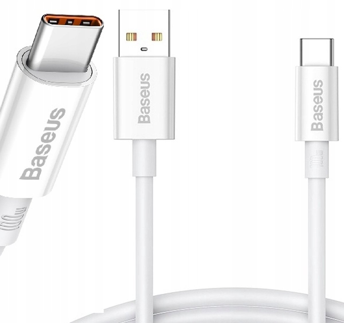 Basis 100W USB-A naar USB-C kabel, 1m, Snel Laden
